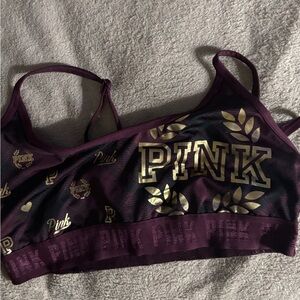 PINK Victoria's Secret Purple and Gold Sports Bra